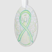 Lime Green Awareness Ribbon Angel Ornement Pendent (devant)