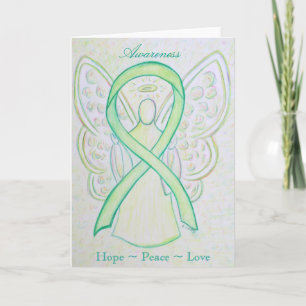 Lime Green Awareness Ribbon Angel Wenskaart Feestdagen Kaart