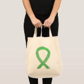 Lime Green Awareness Ribbon Custom Art Canvas tas (Voorkant (product))