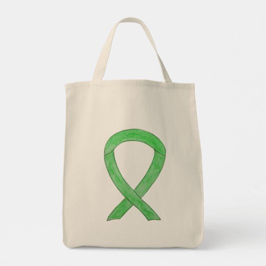 Lime Green Awareness Ribbon Custom Art Canvas tas (Achterkant)