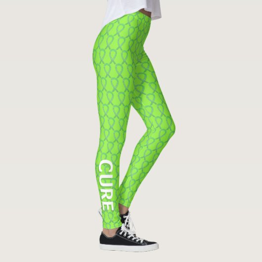 Lime Green Awareness Ribbon Custom Art-Leggings Leggings (Rechts)