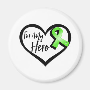 Lime Green Awareness Ribbon for My Hero Magneet