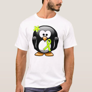 Lime Green Awareness Ribbon Penguin T-shirt