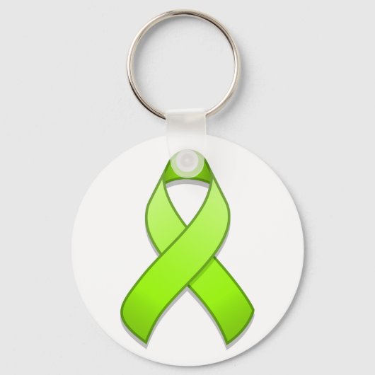 Lime Green Awareness Ribbon Sleutelhanger (Voorkant)
