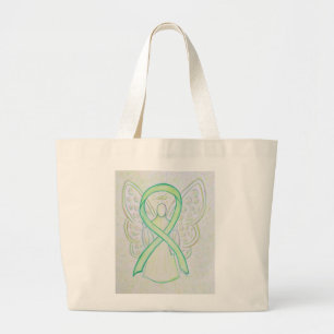 Lime Green Awareness Ruban Custom Art Sac fourre-t