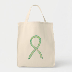 Lime Green Awareness Ruban Custom Art Sac fourre-t