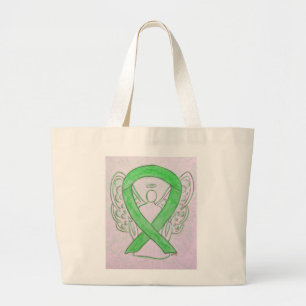 Lime Green Awareness Ruban Custom Art Sac fourre-t
