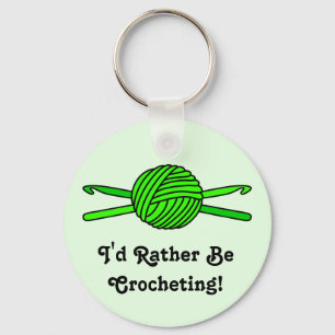 Lime Green Ball van Yarn & Crochet Hooks - Versie Sleutelhanger