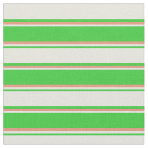 Lime Green, Beige en Donkere zalm Lond Pattern Stof