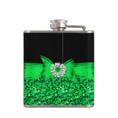 Lime Green Black Diamond Wedding Verloving Heupfles (Achterkant)