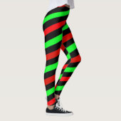 Lime Green Black en Red Stripes Leggings (Rechts)
