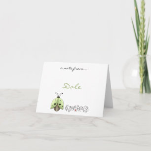 Lime Green Black Ladybugs Gepersonaliseerde notiti Notitiekaartje