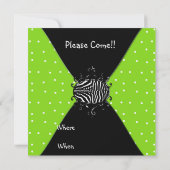 Lime Green Black White Invitation 18e anniversaire (Dos)
