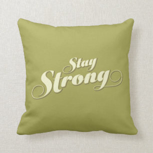 Lime Green Blijf sterk Inspirerend Sierkussen
