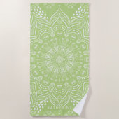 Lime Green Boho Mandala Persoonlijk Strandlaken (Voorkant)