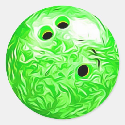 Lime Green Bowling Ball Stickers (Voorkant)