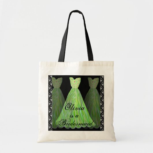 LIME GREEN Bridesmaid Dresses Katoen Canvas tas (Voorkant)