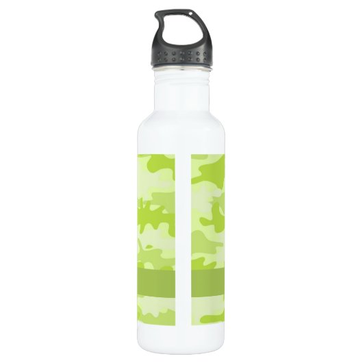 Lime Green Camouflage Custom Waterfles (Achterkant)