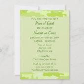 Lime Green Camouflage Party Event Kaart (Achterkant)