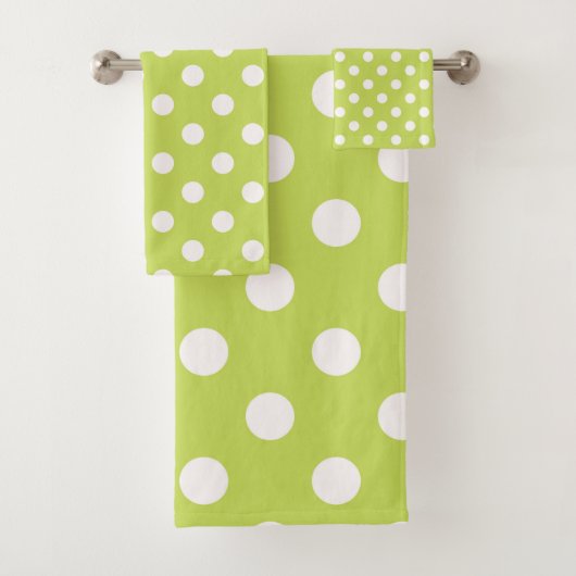 Lime Green Chartreuse & White Pois point (En situation)