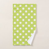 Lime Green Chartreuse & White Pois point (Serviette à main)