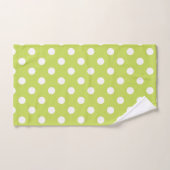 Lime Green Chartreuse & White Pois point (Serviette à main)