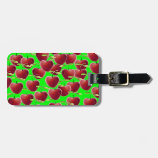 Lime Green Cherry Splash Bagagelabel (Voorkant horizontaal)
