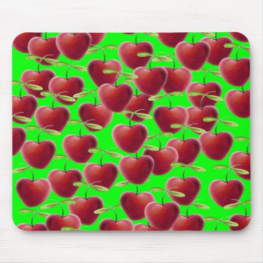 Lime Green Cherry Splash Muismat (Voorkant)
