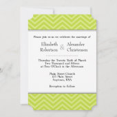 Lime Green Chevron Faire-part de mariage (Devant)