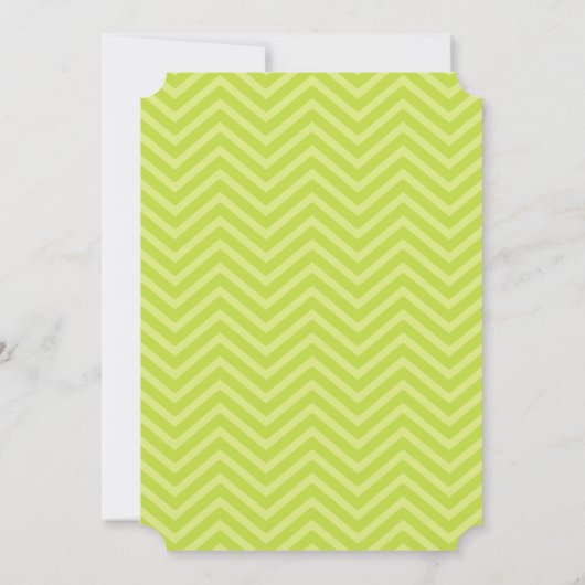 Lime Green Chevron Faire-part de mariage (Dos)