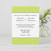Lime Green Chevron Faire-part de mariage (Debout devant)