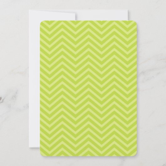 Lime Green Chevron Faire-part de mariage (Dos)
