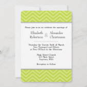 Lime Green Chevron Faire-part de mariage (Devant)
