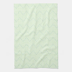 Lime Green Chevron Motif Dots Serviettes de cuisin