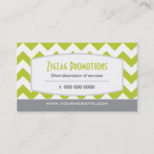 Lime Green Chevron Visitekaartje