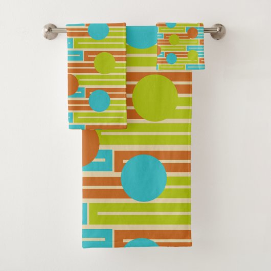 Lime Green, Cinnamon Brown, Rectangles Turquoise (En situation)