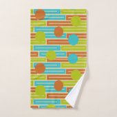 Lime Green, Cinnamon Brown, Rectangles Turquoise (Serviette à main)