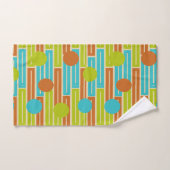 Lime Green, Cinnamon Brown, Rectangles Turquoise (Serviette à main)