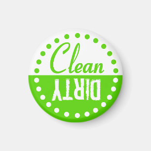 Lime Green Clean en Dirty Dishwasher Magnet Magneet