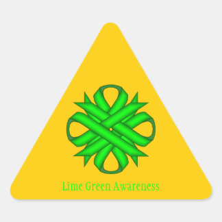 Lime Green Clover Ribbon van Kenneth Yoncich Driehoek Sticker