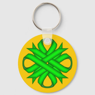 Lime Green Clover Ribbon van Kenneth Yoncich Sleutelhanger