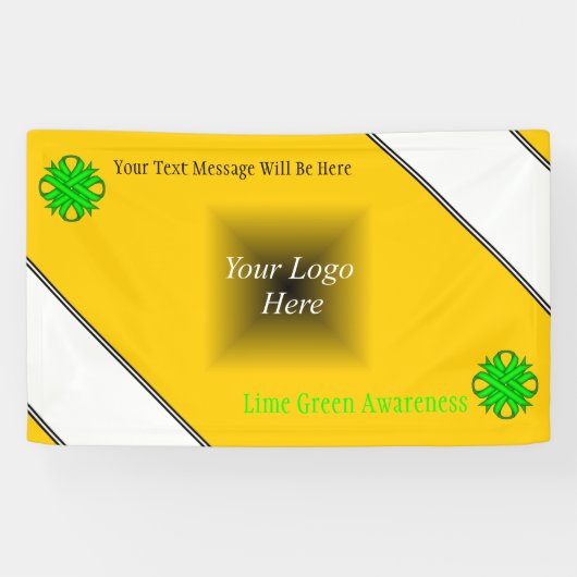 Lime Green Clover Ribbon van Kenneth Yoncich Spandoek (Horizontaal)