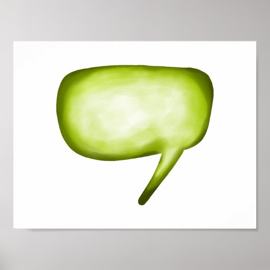 Lime Green Comic Word Bubble Poster (Voorkant)