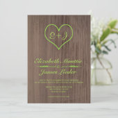 Lime Green Country Wedding Invitations Kaart (Staand voorkant)