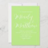 Lime Green Couple Wedding Invitation (Devant)
