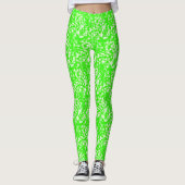 Lime Green Crayon Patroon Leggings (Voorkant)