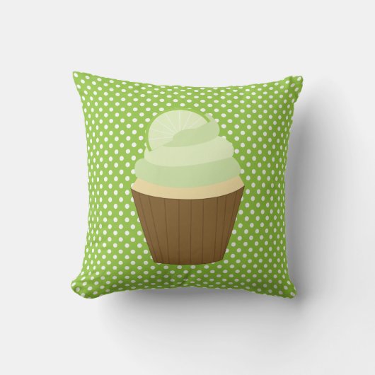 Lime Green Cupcake Kussen (Voorkant)