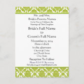 Lime Green Damask sur Faire-part de mariage blanc (Devant)