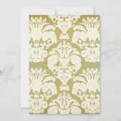 Lime Green Damask Wedding Invitation Kaart (Achterkant)