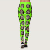 Lime Green Dartboards Bullseye Pattern Leggings (Achterkant)